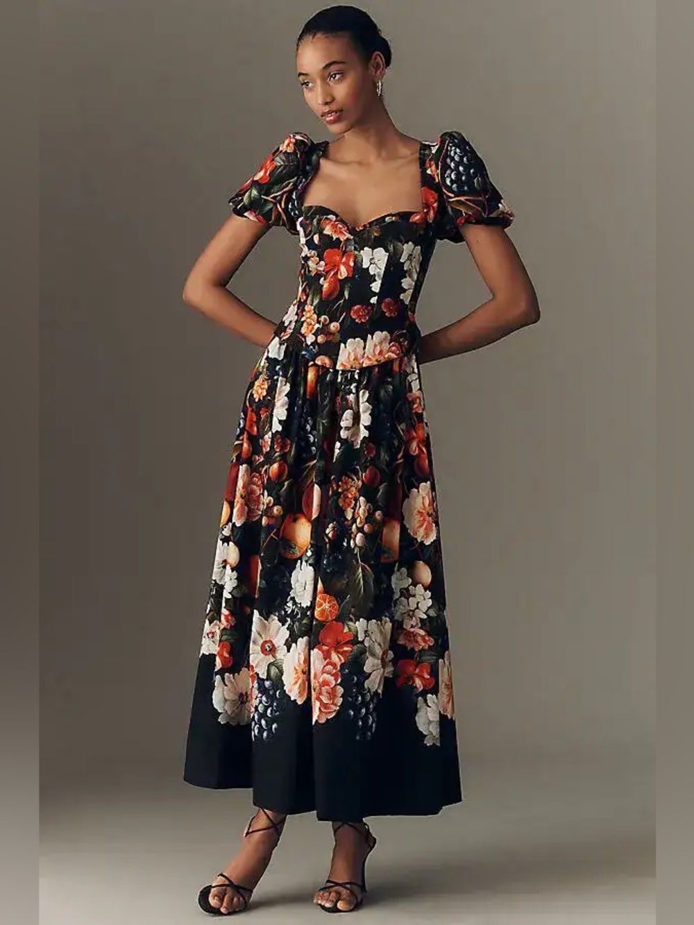 NWT BHLDN Puff-Sleeve Corset A-Line Dress